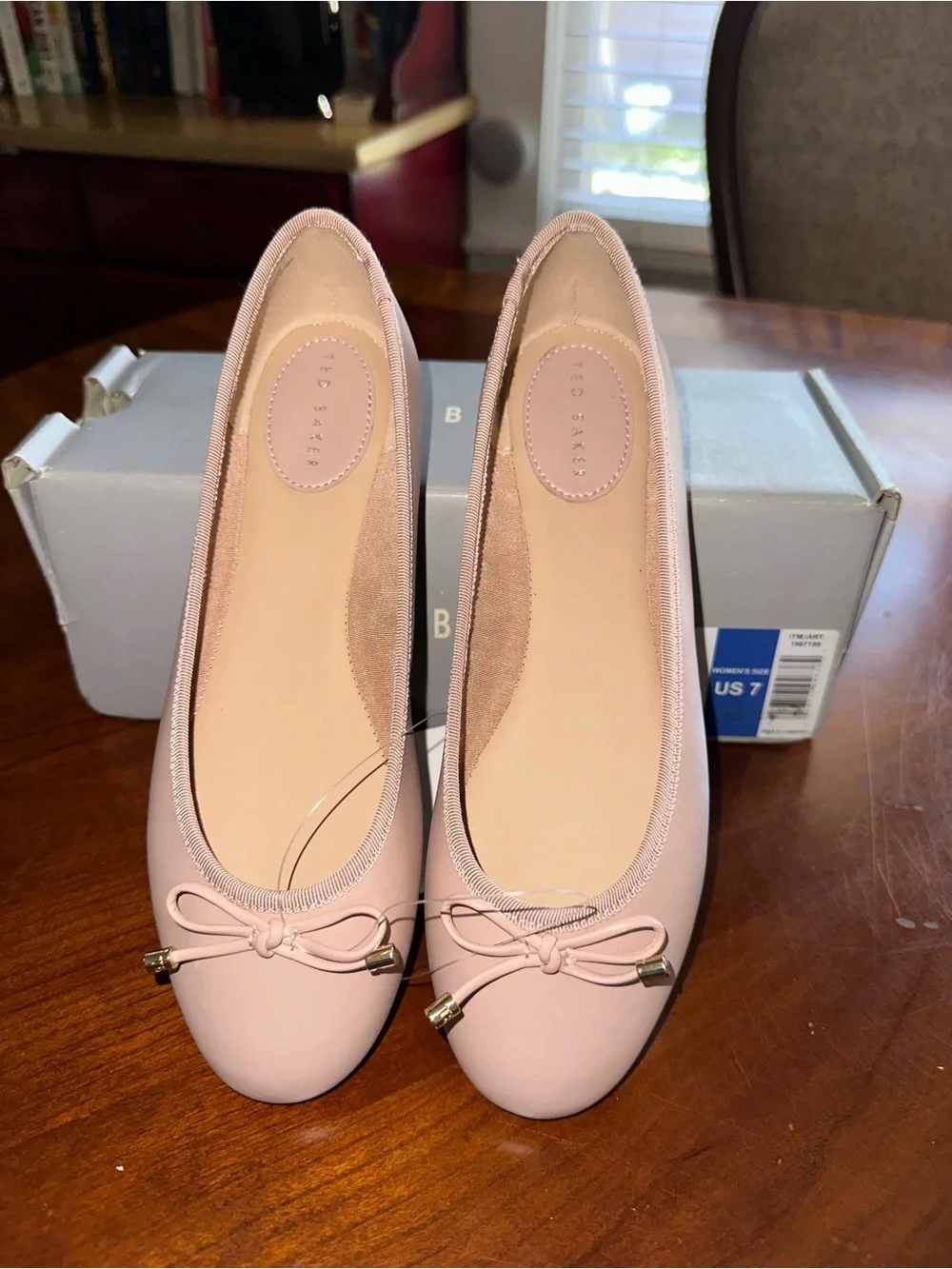 Ted Baker Blush Pink Bow Ballet Flats NEW WITH BOX